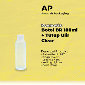 Botol BR Clear 100ml + Tutup Ulir