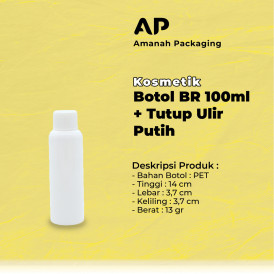 Botol BR Putih 100ml + Tutup Ulir