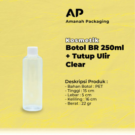 Botol BR Clear 250ml + Tutup Ulir